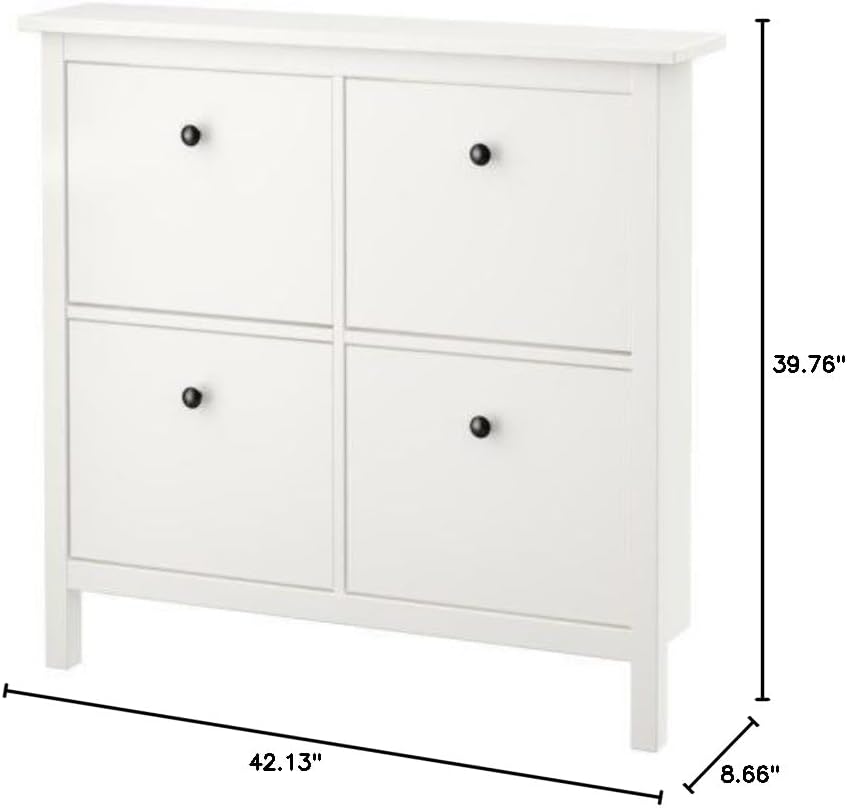 White 4 Compartments Shoe Cabinet W503