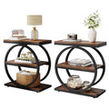 3-Tier Narrow Wood Side Table with Storage U895579