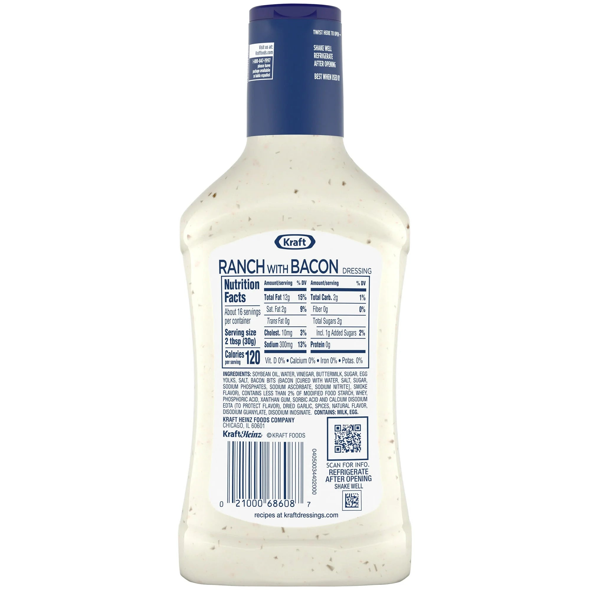 16 fl oz Bottle Pack of 2 Ranch Salad Dressing with Bacon S77351