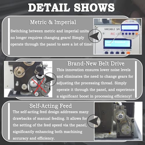 8"x32" Benchtop Metal Lathe Machine 1100W 50-2500RPM I8944