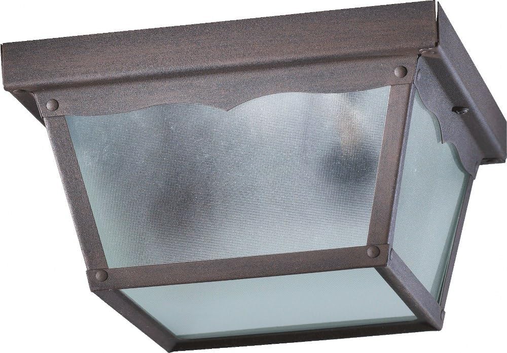 2 Light Outdoor Cage Flush Mount Rust Finish W206765