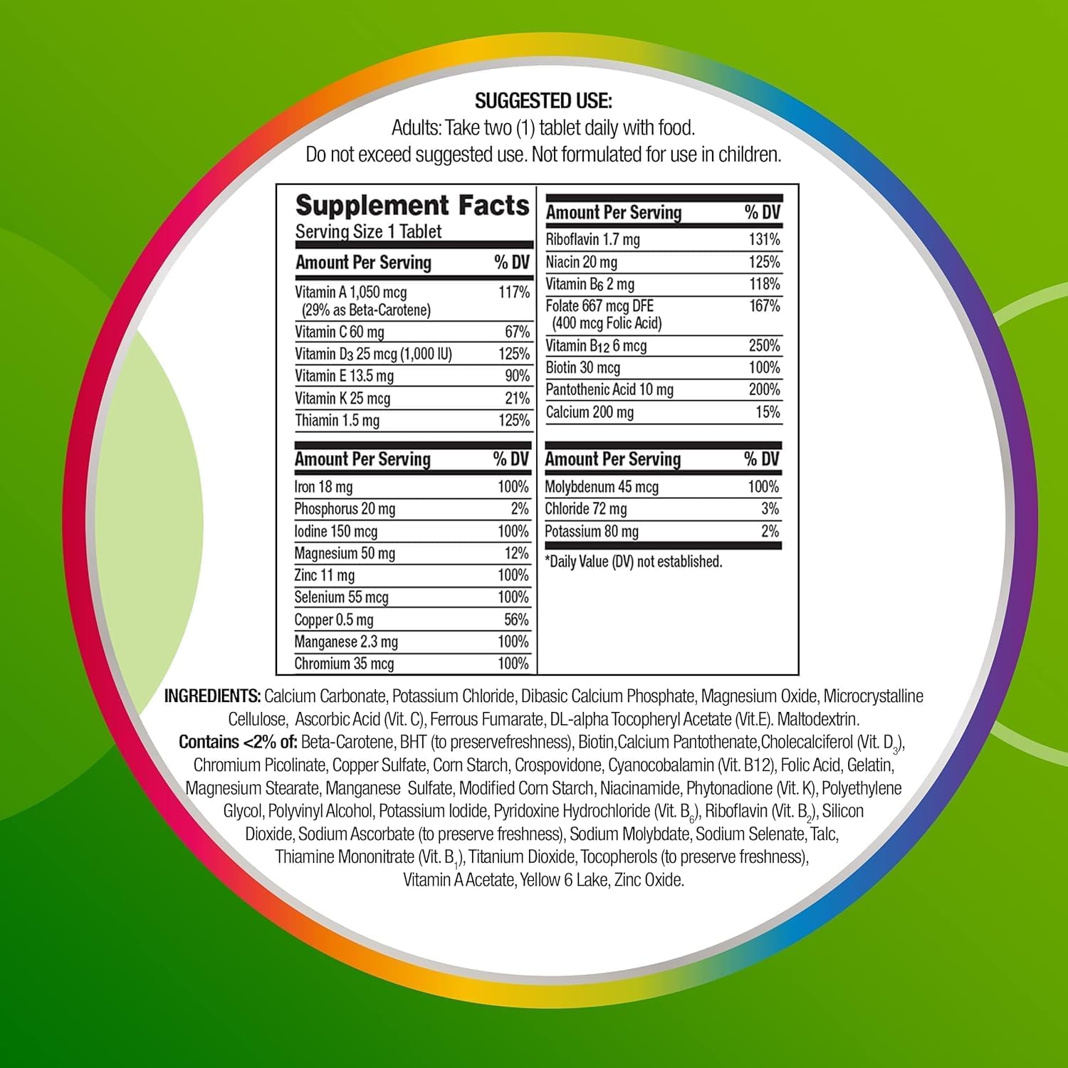 Multivitamin Supplement Tablets, 200 Count M853