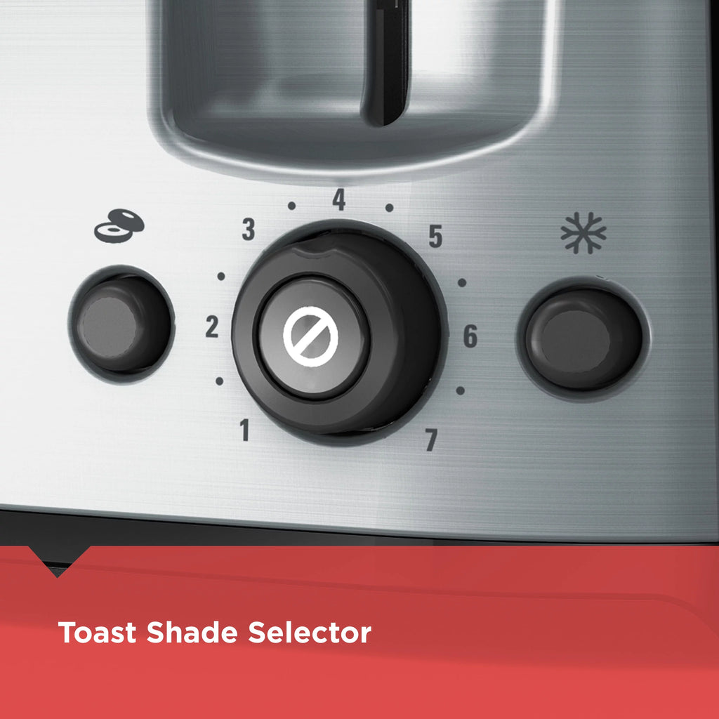 4-Slice Toaster with Extra-Wide Slots, Black/Silver W451792