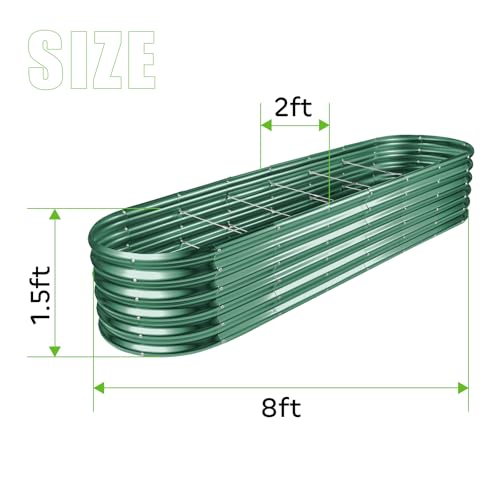8ft Galvanized Raised Garden Bed Kit, Silver, 108 Gallon Capacity W730667