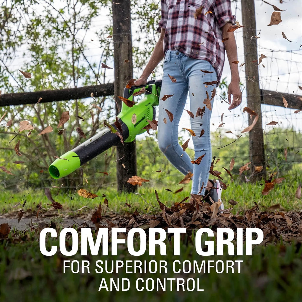 48V Brushless Leaf Blower 515CFM 125MPH with 2 2.0Ah Batteries & 4A Dual Port Charger A1821