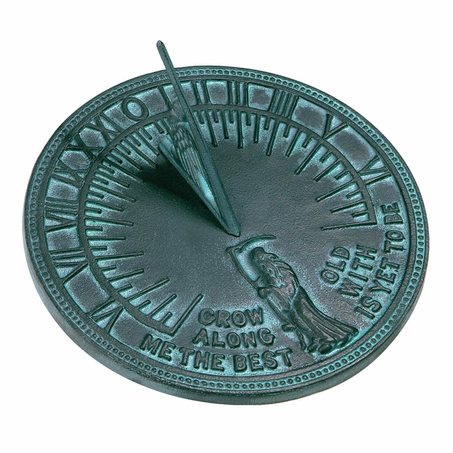 Cast Iron Sundial with Verdigris Highlights U699642