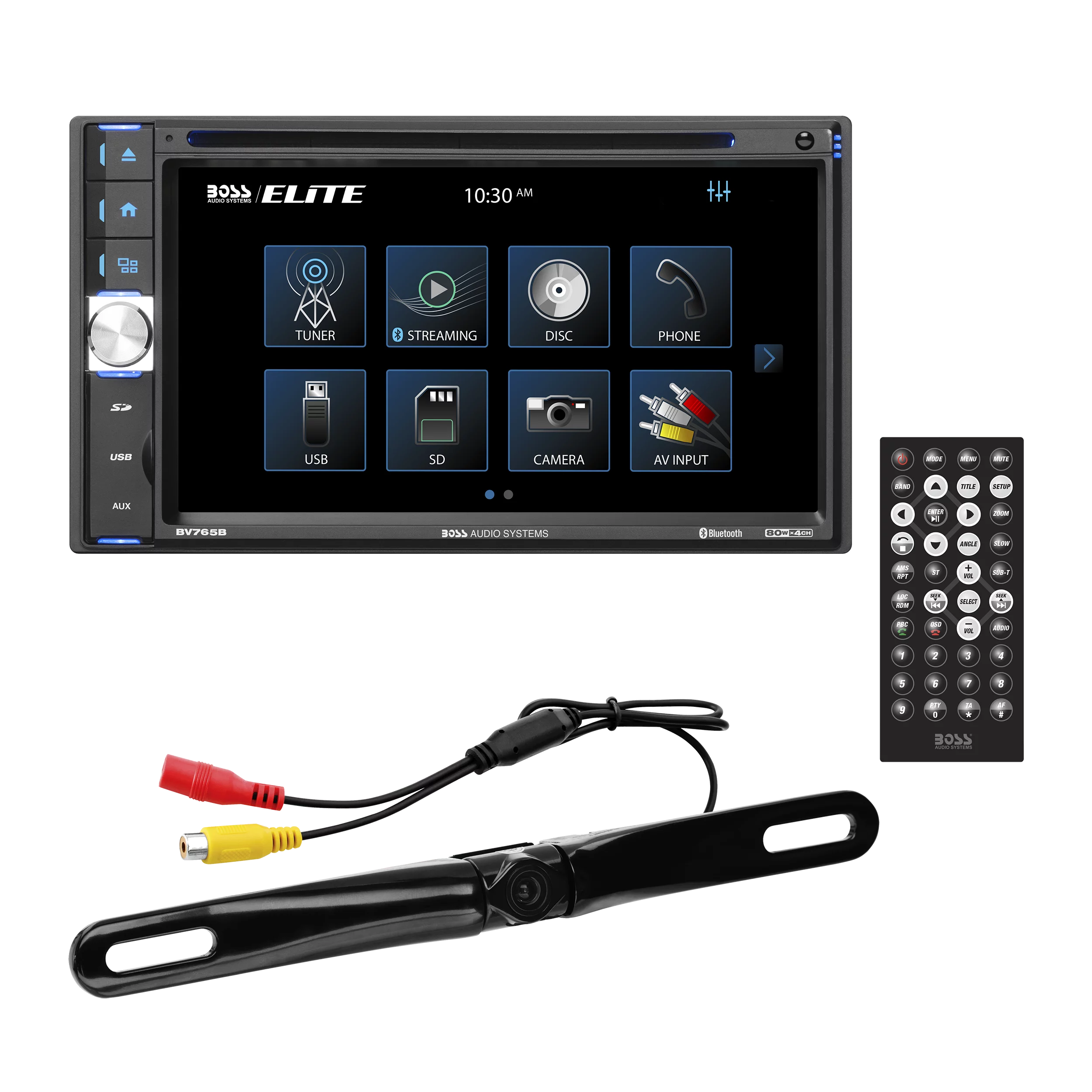 Restored 6.5 Inch Double Din Touchscreen Car Audio Stereo System with Bluetooth U872