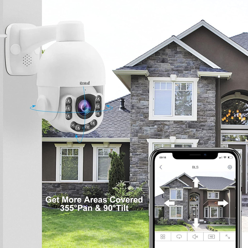 HD 5MP PTZ Security Camera with 4X Optical Zoom IR Night Vision IP66 F275