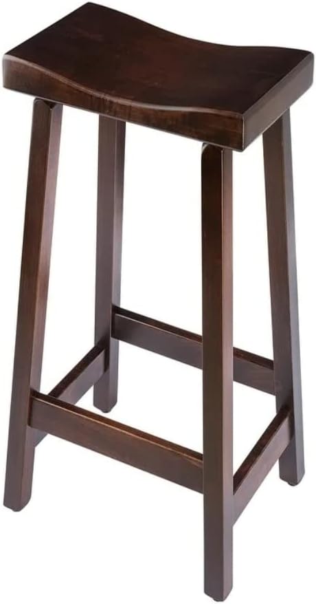 Dark Brown Maple Wood Bar Height Stool Y166566