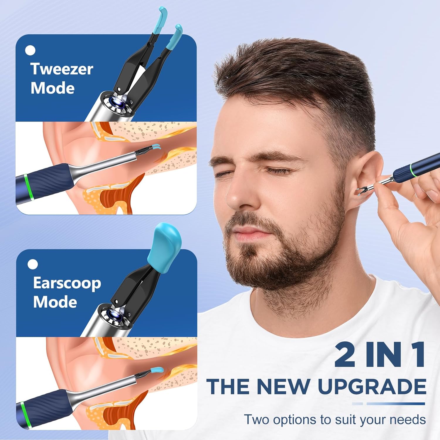 Ear Wax Removal Tool with Ear Camera, 6pcs Ear Scoop J53928