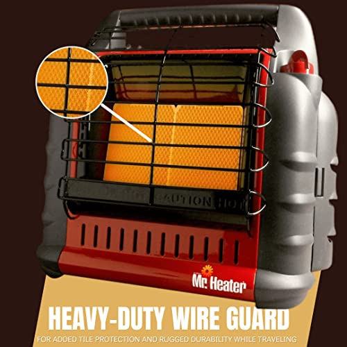 Portable Propane Heater Bundle with 10-Feet Hose and Tank Refill Adapter, 4,000 9,000 18,000 BTU (3 Items) A3896