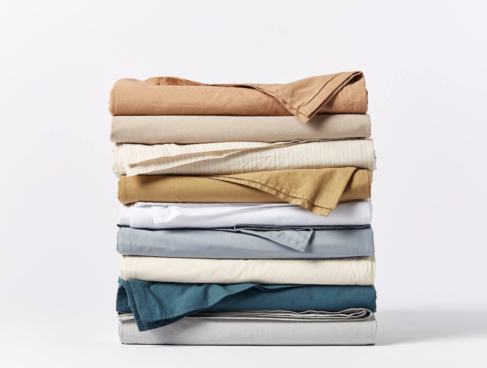 Organic Crinkled Percale Fitted Sheet King Steel Blue U258570