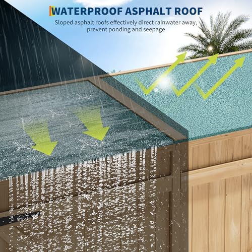 33.52 CU.FT Outdoor Storage Shed with Waterproof Asphalt Roof Q4932