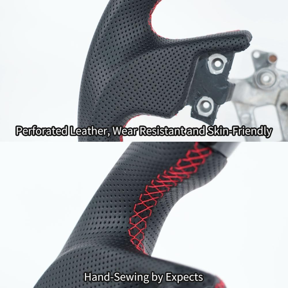 Carbon Fiber Perforated Leather Grip Steering Wheel H8370