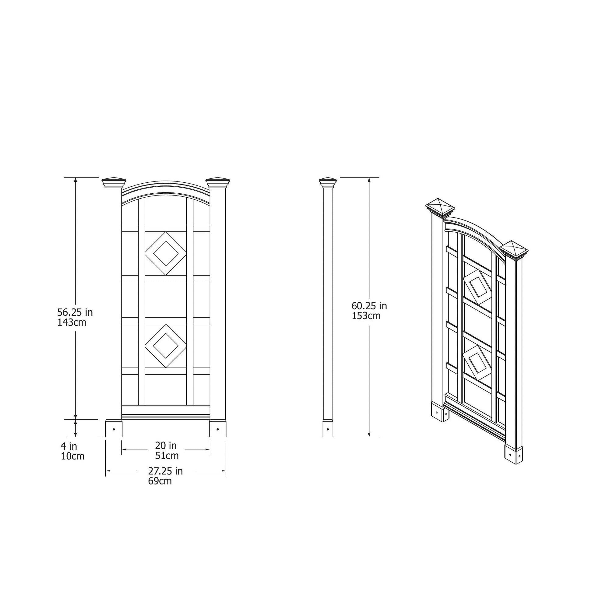 White Vinyl Trellis V699