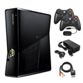 Black Xbox 360 S 4GB Game Console with 2 Wireless Controllers Y409020