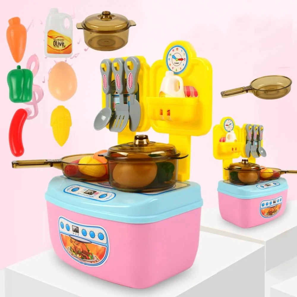 12PCS Kids Kitchen Pretend Play Cooking Set with Play Food and Utensils S43370