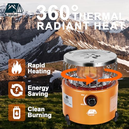 2 in 1 Portable Propane Heater and Stove, Outdoor Camping Liquefied Gas Stove, Orange A7681