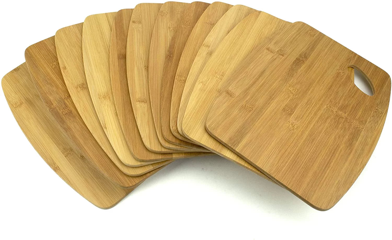 12pc 12X9" Round Edge Plain Bamboo Cutting Board T8694