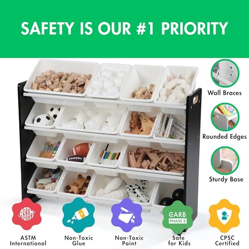 16 Removable Bins Grey White Toy Storage Organizer O894168