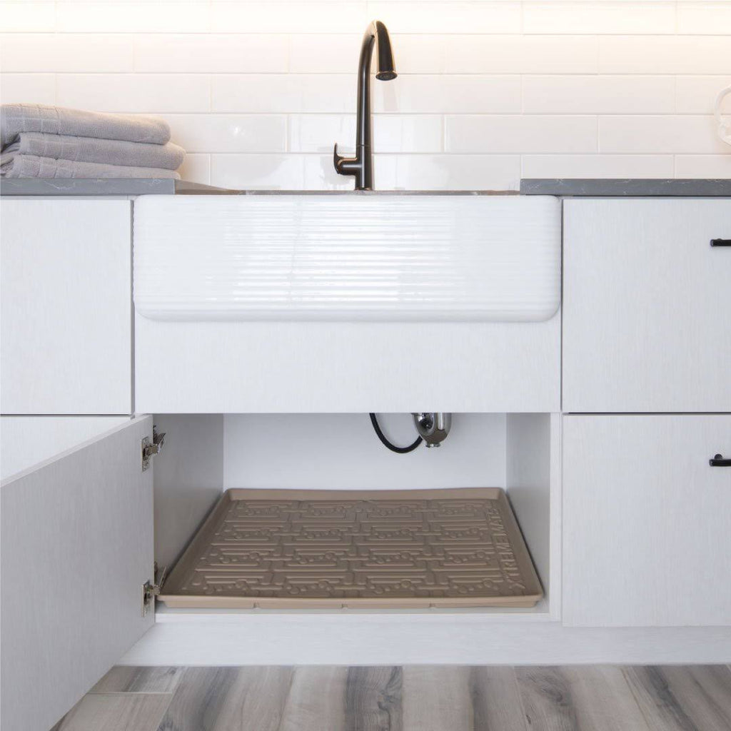 Beige 37 x 22 inch Under Sink Kitchen Cabinet Mat R76131