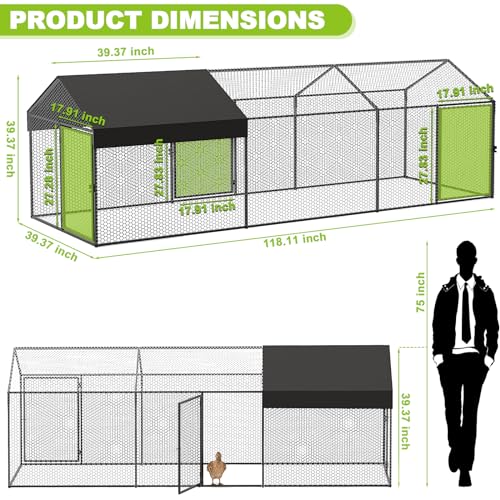 Large Chicken Run with Cover for Yard A127
