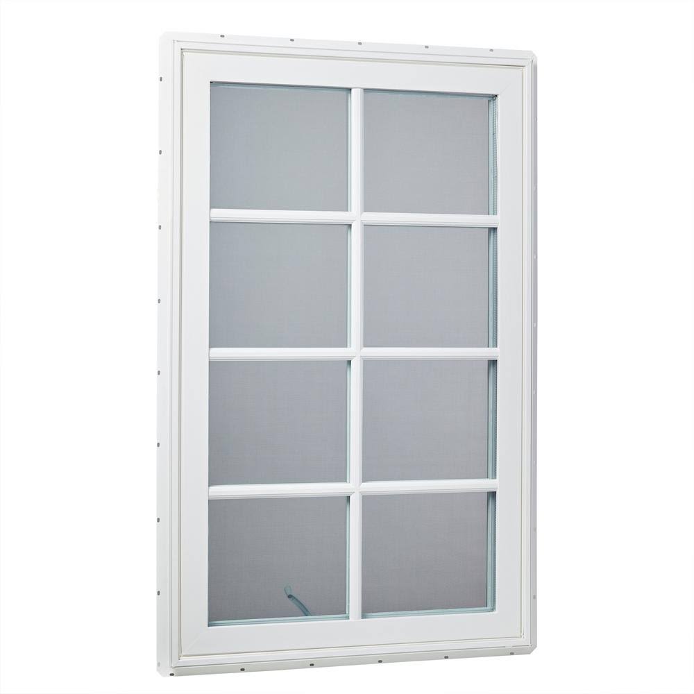 White 30 in. x 60 in. Right-Hand Vinyl Casement Window with Screen J13107