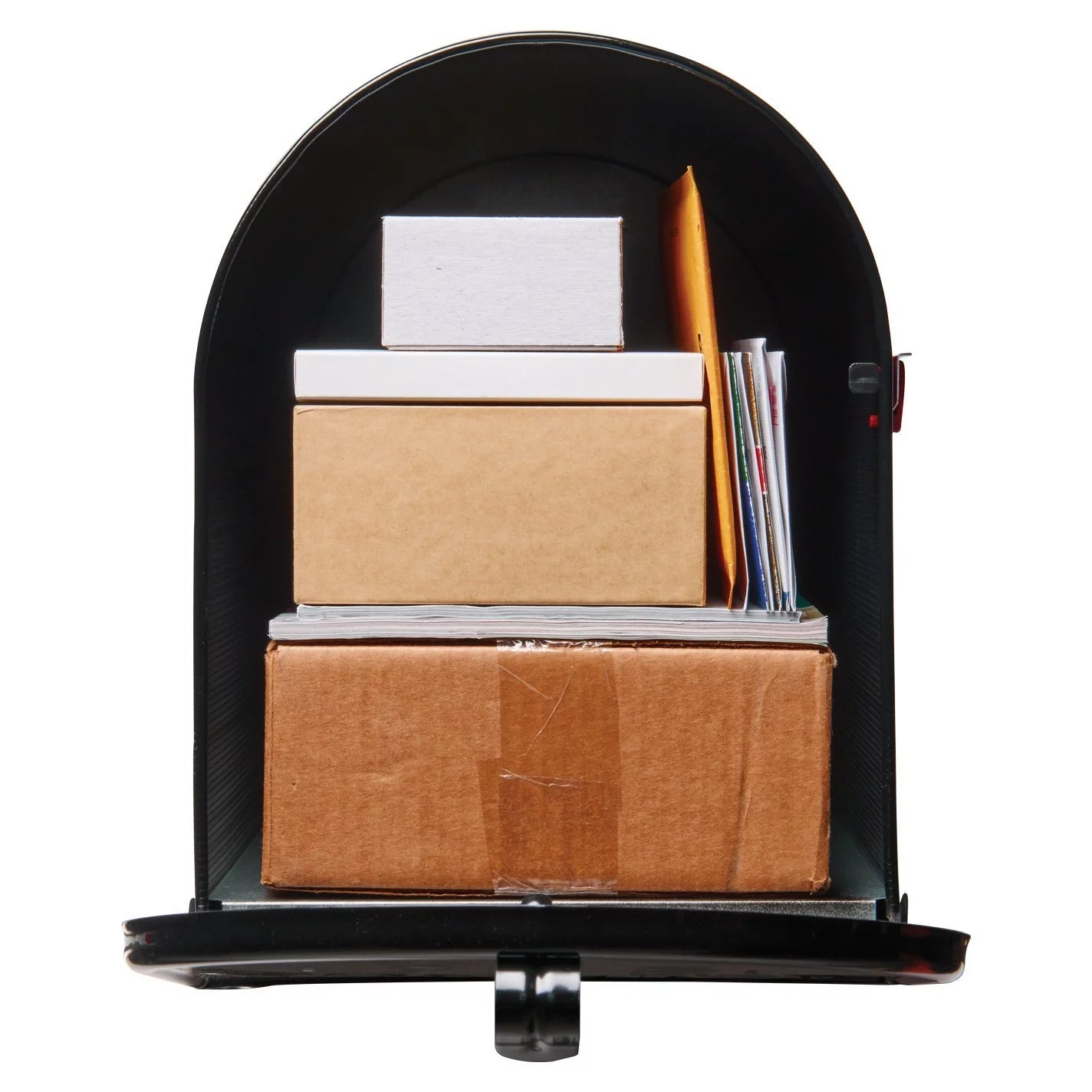 Black Steel Post Mount Mailbox G531
