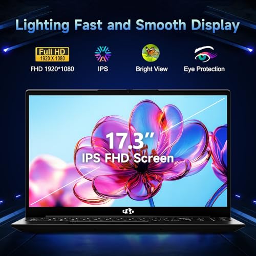 17.3" IPS FHD Gaming Laptop, 8 Cores AMD Ryzen 7 6800H 16GB DDR5 RAM 1TB SSD AMD Radeon 680M GPU with Backlit Keyboard O14088