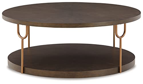 Metallic & Goldtone Finish Round Coffee Table S228031
