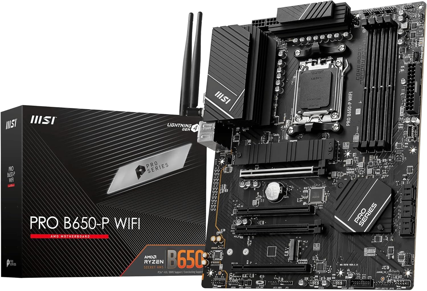 AMD AM5 ATX Motherboard, 4x DDR5, 1x PCI-E x16, 2x M.2, 6x SATA, 8x USB 3.2, 1x USB Type C K4158
