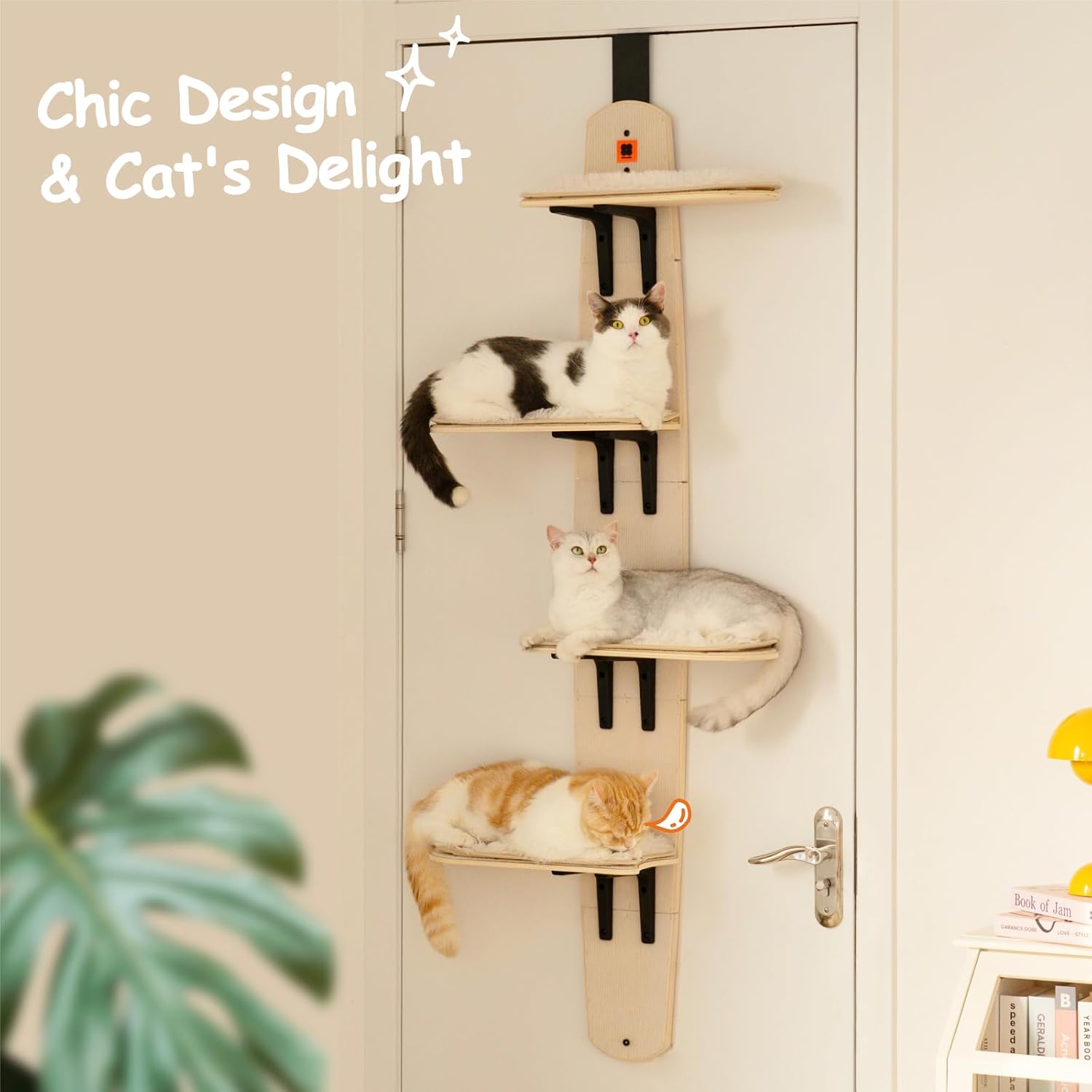 4-Levels Over Door Cat Climber with Removable Soft Mat R76635