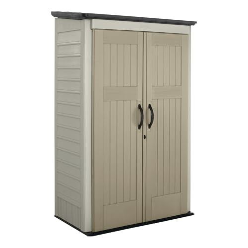 Beige/Brown 4 x 2.5 Ft Resin Outdoor Storage Shed C8861