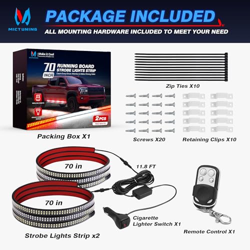 2PCS 70 inch Red White LED Sequential Strobe Light Strip M547804