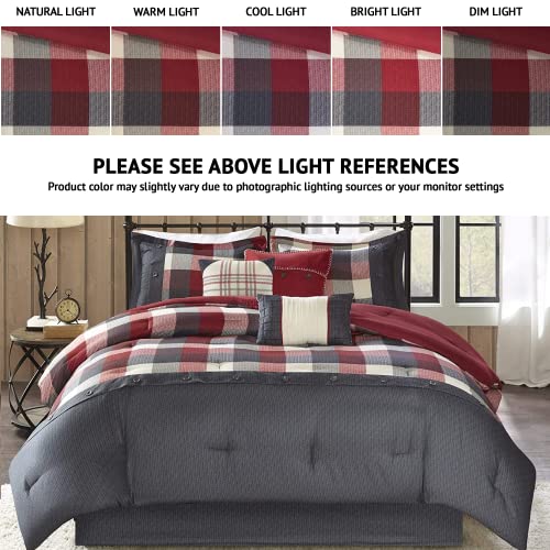 Red King 7 Piece Down Alternative Comforter Set W289