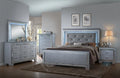 Queen Size LED Backlit Upholstered Bed Dresser Mirror Nightstand Chest Wooden Furniture Set R15312