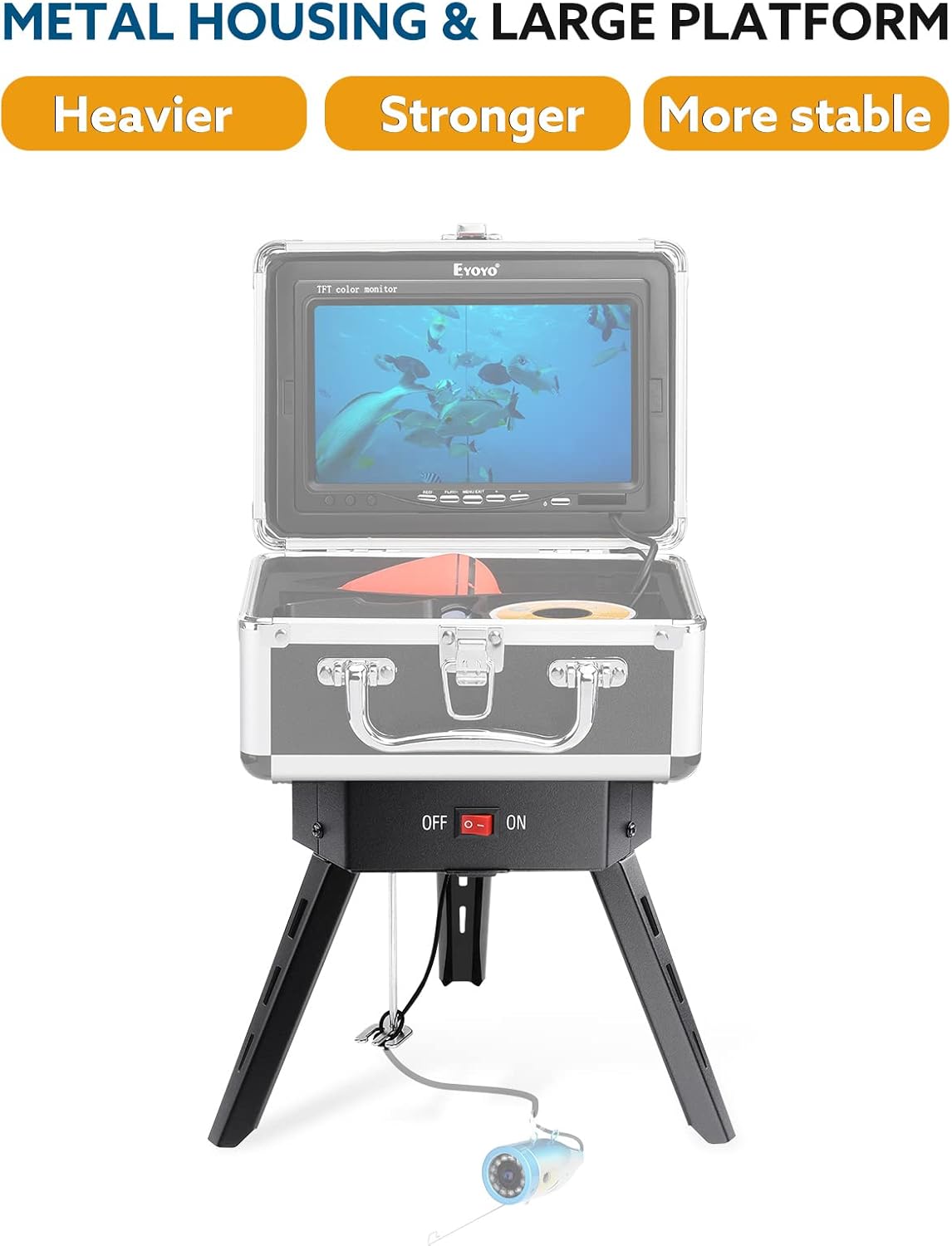 Underwater Fishing Camera Positioner 360° Degree Rotation Tripod with Remote Control Metal Housing D798485