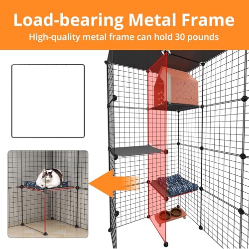 Large Cat Cage with Balcony Detachable Metal Wire Kennels Crate N5434