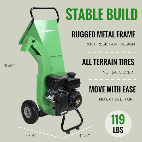 7HP 212cc Gas Powered Wood Chipper Shredder B94596