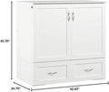 Twin XL Size Murphy Bed with Storage in White U374086