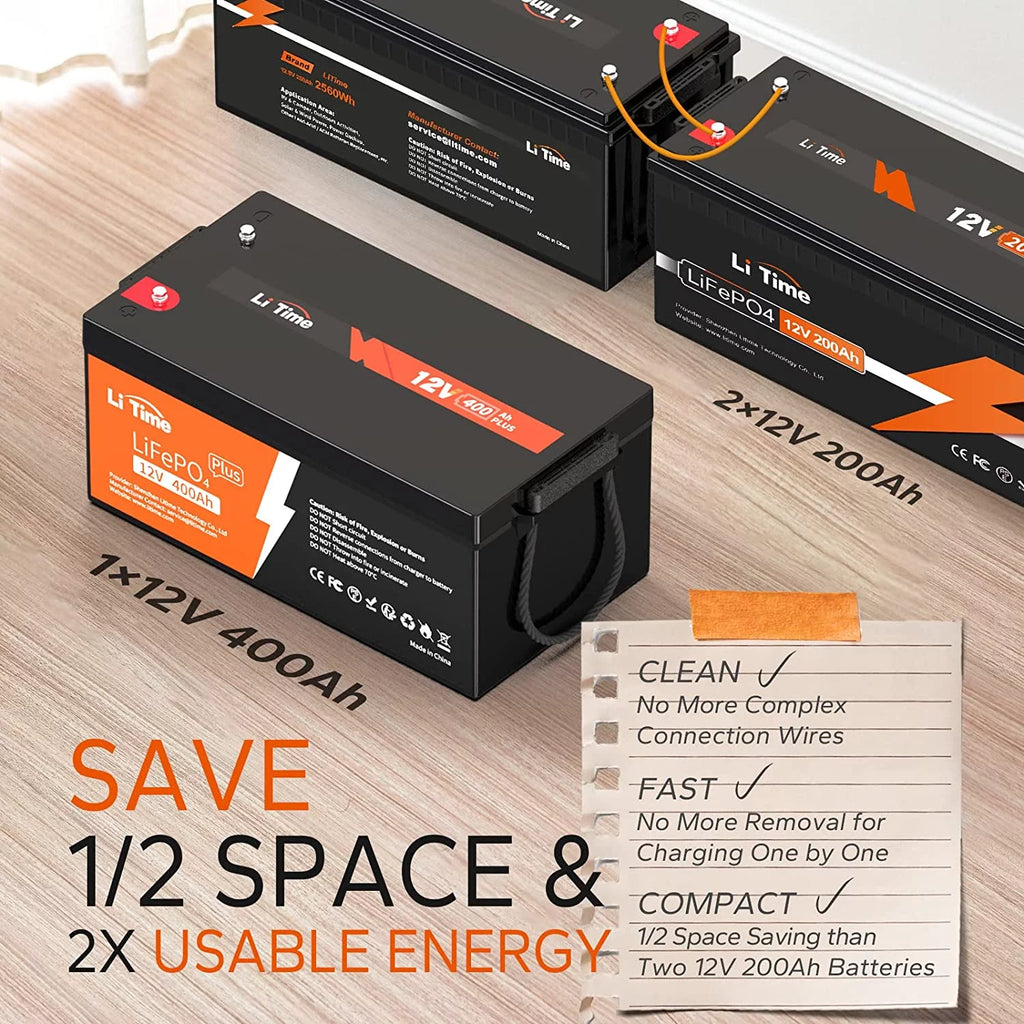 12V 400Ah Lithium Battery with 250A BMS V267