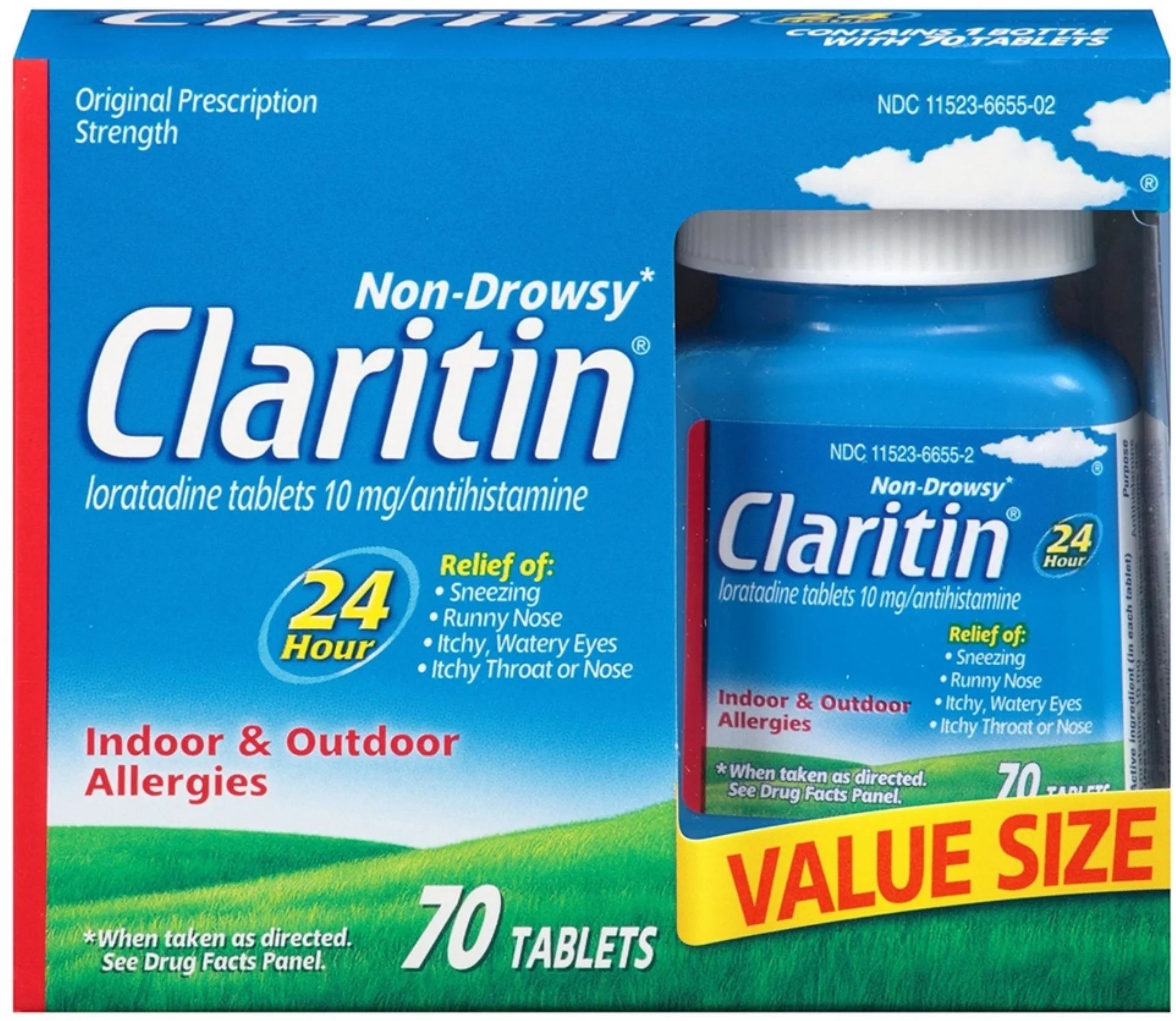 24 Hour Non Drowsy 10 mg Allergy Relief Tablets 70 ea (Pack of 2) S192
