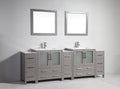 Grey Double Sink Vanity Cabinet with Ceramic Sink & Mirror D1965
