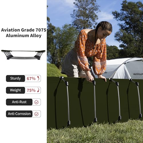 Black Ultralight Folding Camping Cot D777