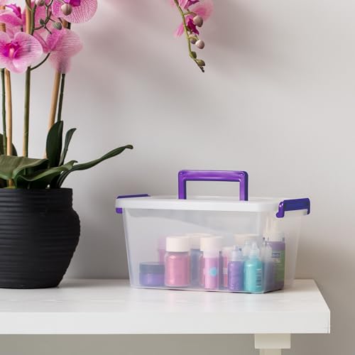 6 Pack Clear Plastic Storage Bins with Lids F21200