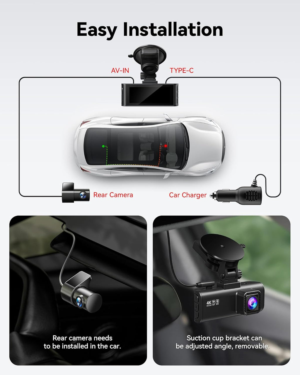 4K/2.5K Full HD Dash Cam with 32GB Card N30642