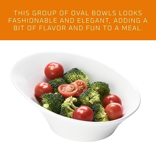 White Ceramic Porcelain Salad Bowls Set of 2 D62068