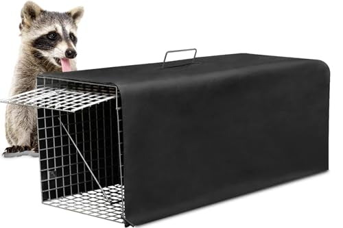 32 Inch Heavy Duty Folding Animal Trap Cage with Cover 2 Packs Q7176