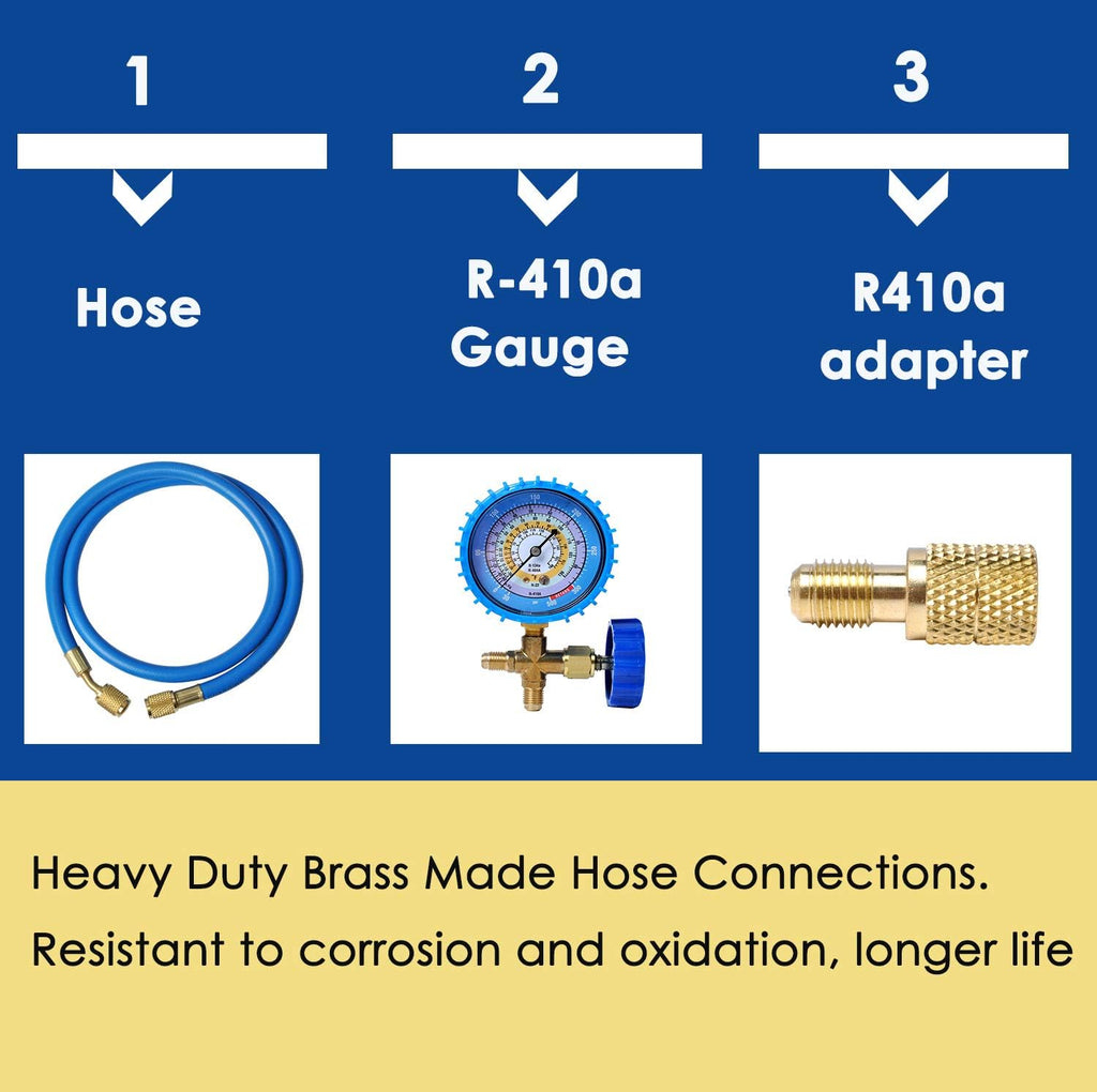 R410a R134a R22 R404a Manifold Gauge Hose Kit U475249