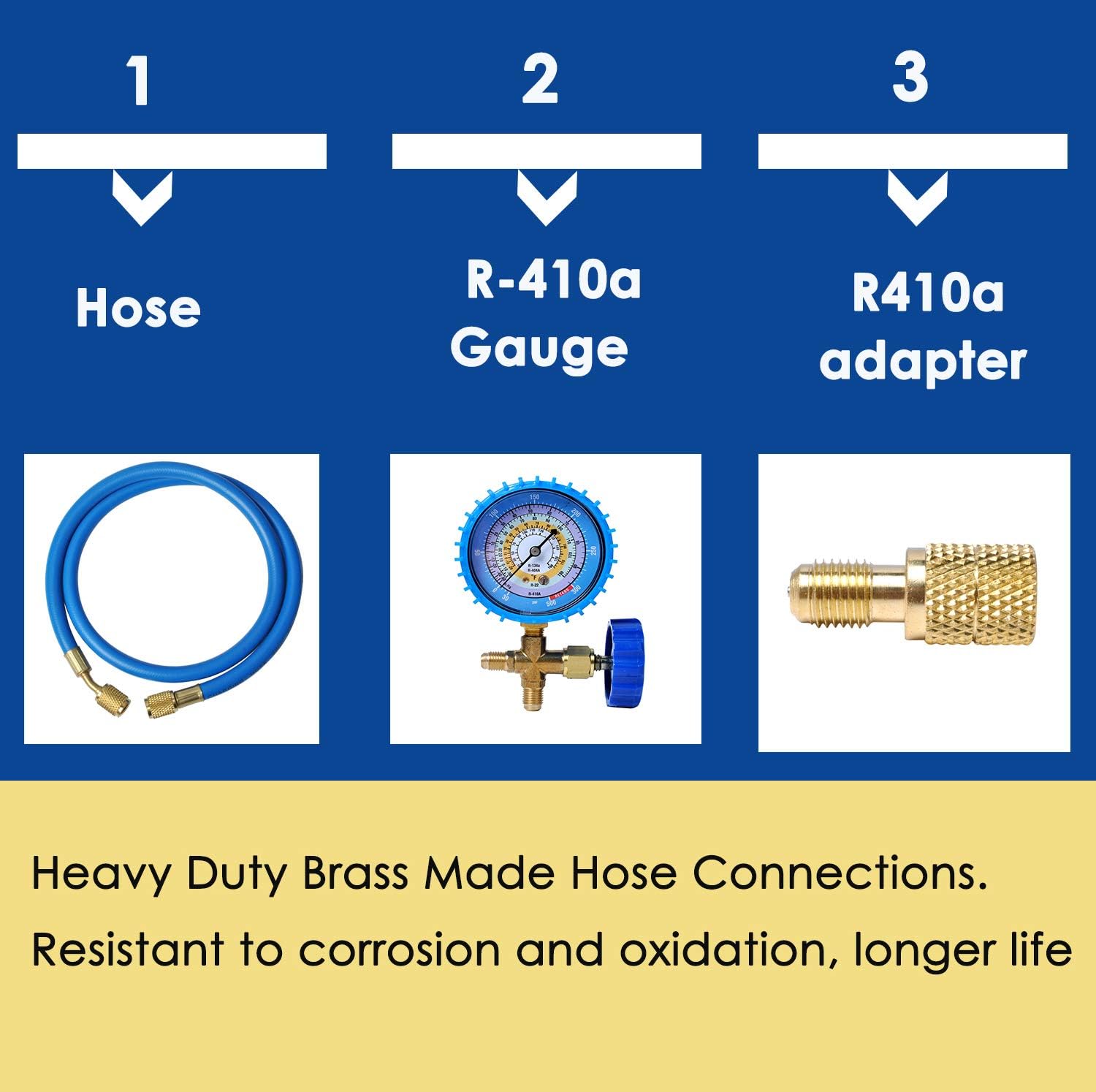 R410a R134a R22 R404a Manifold Gauge Hose Kit U475249
